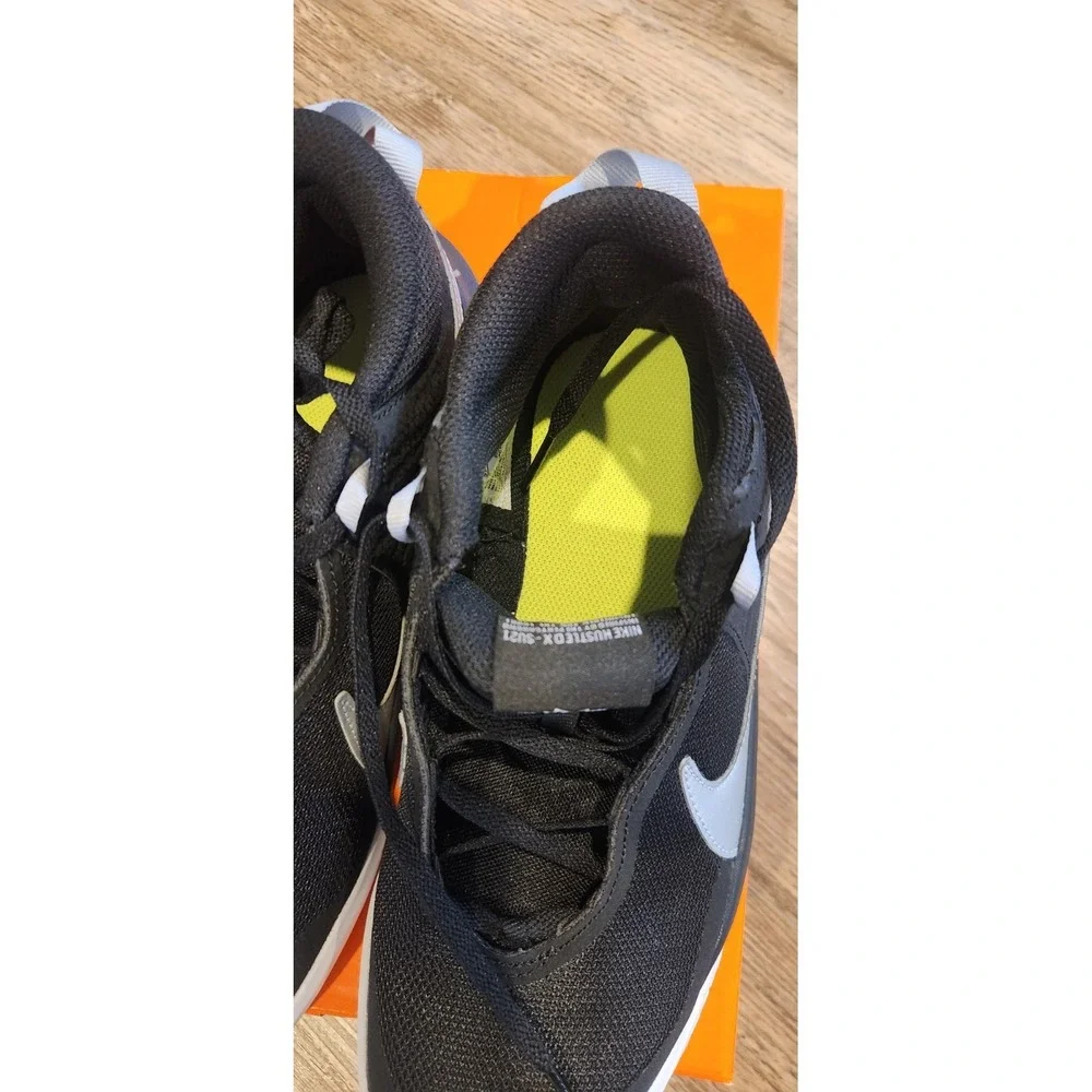 Size 6.5 Y  (GS) - Nike Team Hustle D10 Low Black Metallic Silver